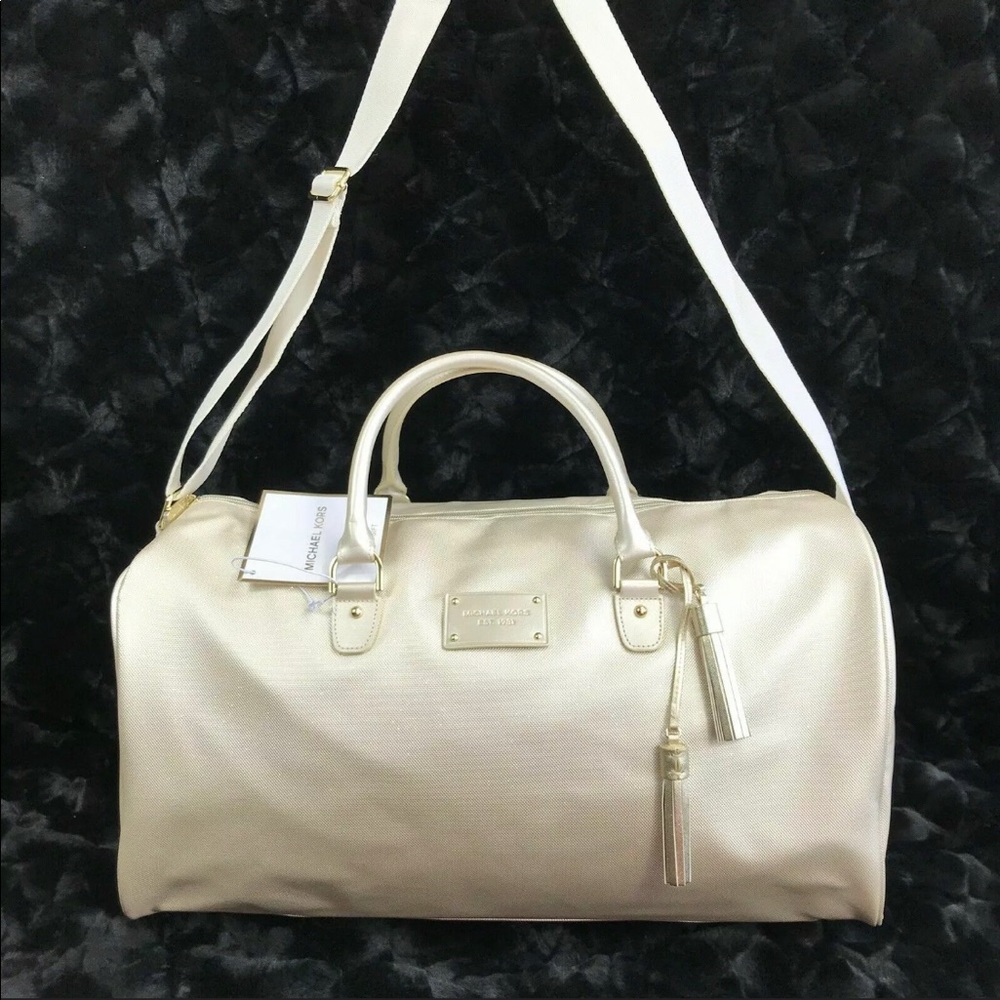 MICHAEL KORS Large Gold Weekender Duffle Bag - Picture 5 of 7